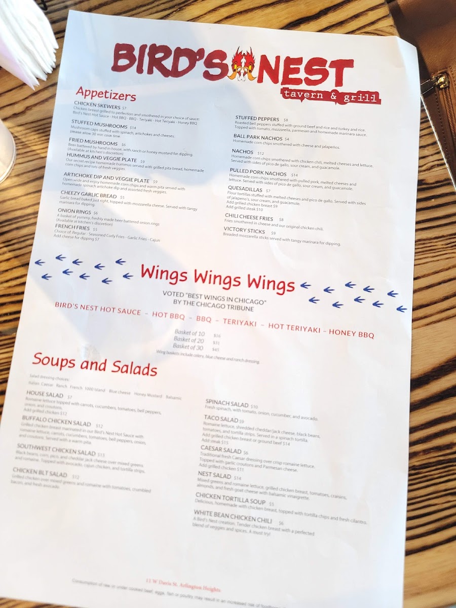 Menu - Bird's Nest photo 5