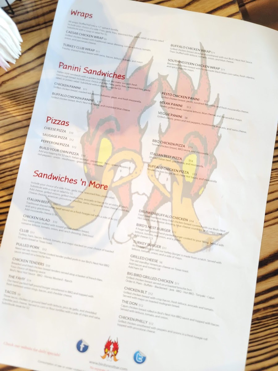 Menu - Bird's Nest photo 6